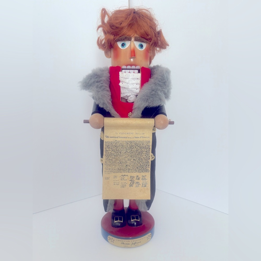 Autographed Steinbach Thomas Jefferson Nutcracker 17” Tall American Presidents
